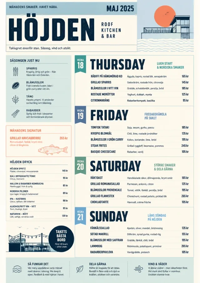 Monthly Seasonal weekly-menu menu template preview