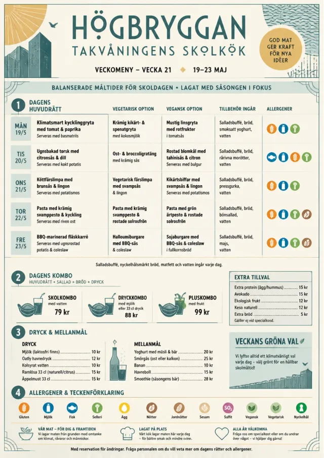 School Canteen weekly-menu menu template preview