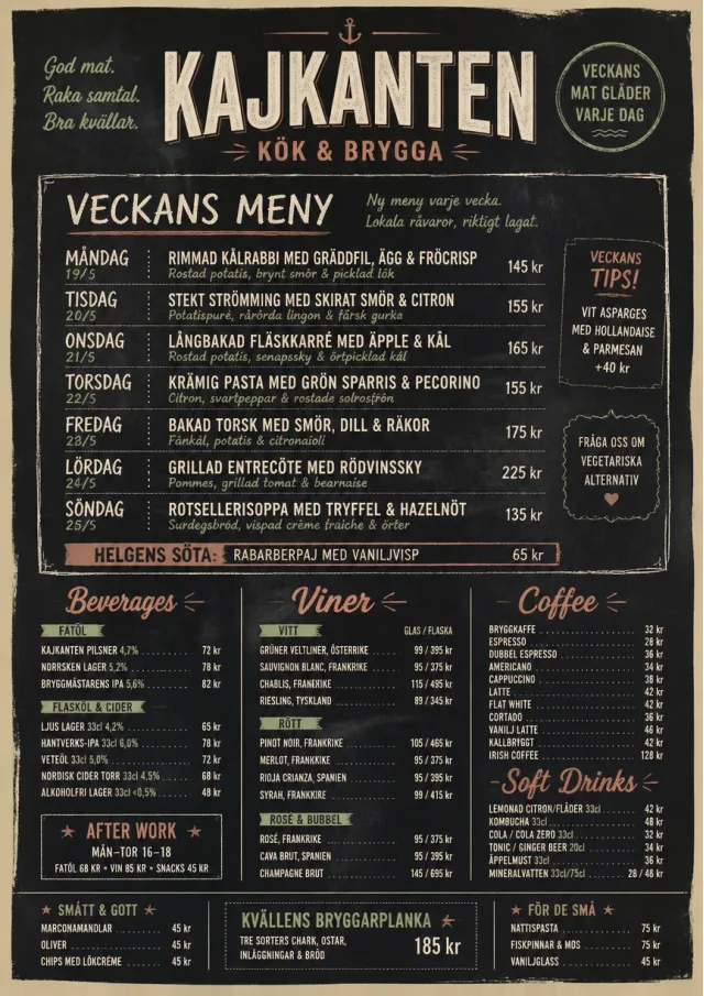 Chalkboard Specials Week weekly-menu menu template preview