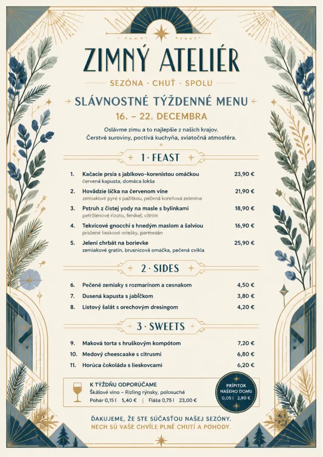 Holiday Table Card weekly-menu menu template preview
