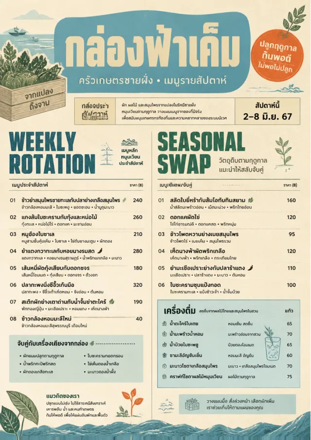 Seasonal Farm Box weekly-menu menu template preview