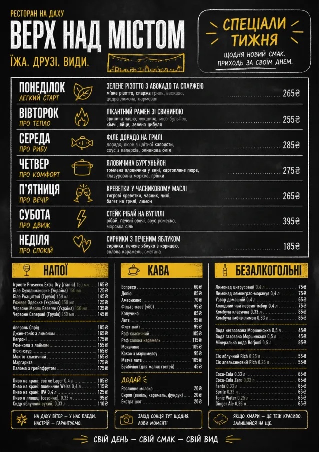 Chalkboard Specials Week weekly-menu menu template preview