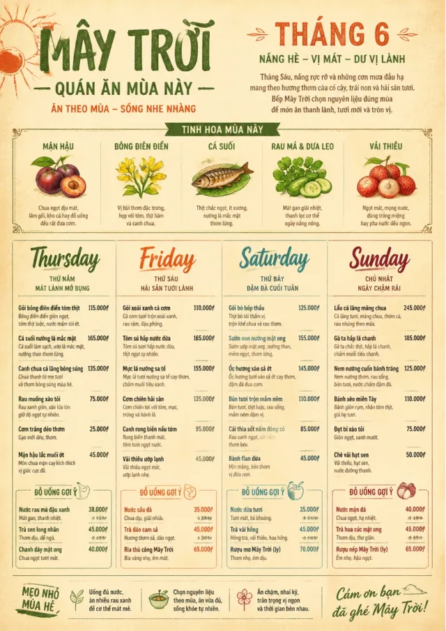 Monthly Seasonal weekly-menu menu template preview