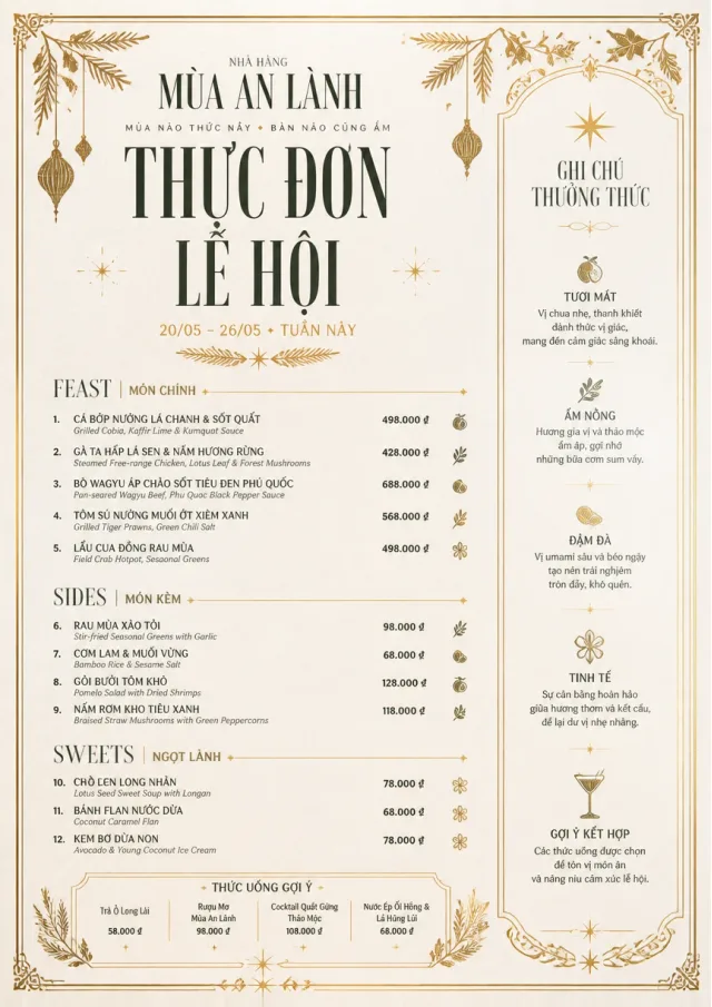Holiday Table Card weekly-menu menu template preview