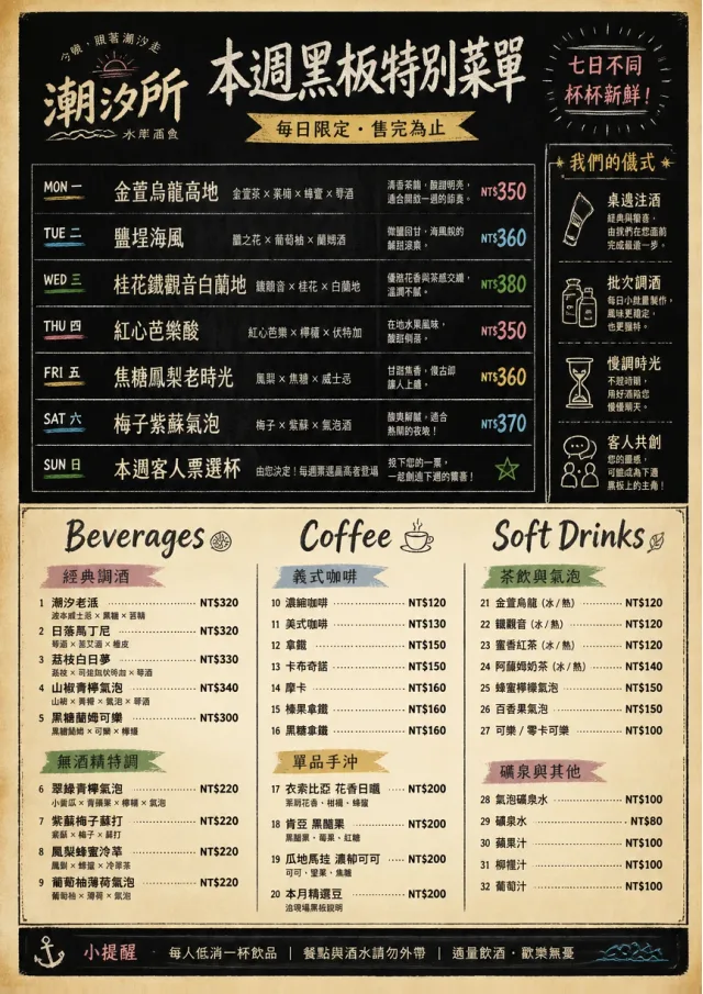Chalkboard Specials Week weekly-menu menu template preview