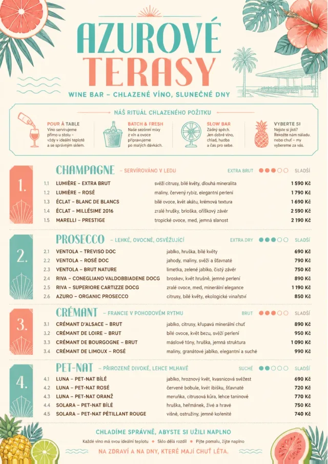 Tropical Refresh wine-menu menu template preview