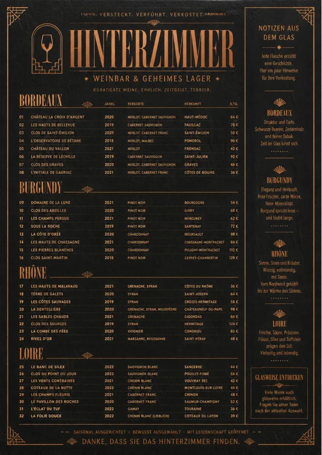 Speakeasy Spirits wine-menu menu template preview