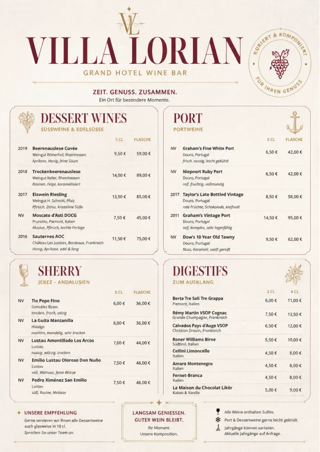 Luxury Hotel Lounge wine-menu menu template preview