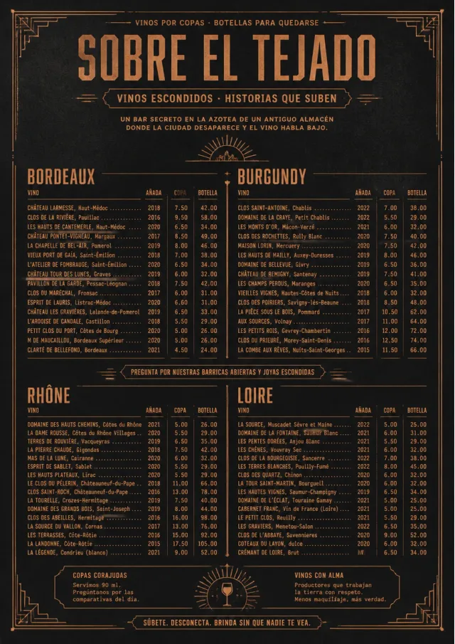 Speakeasy Spirits wine-menu menu template preview