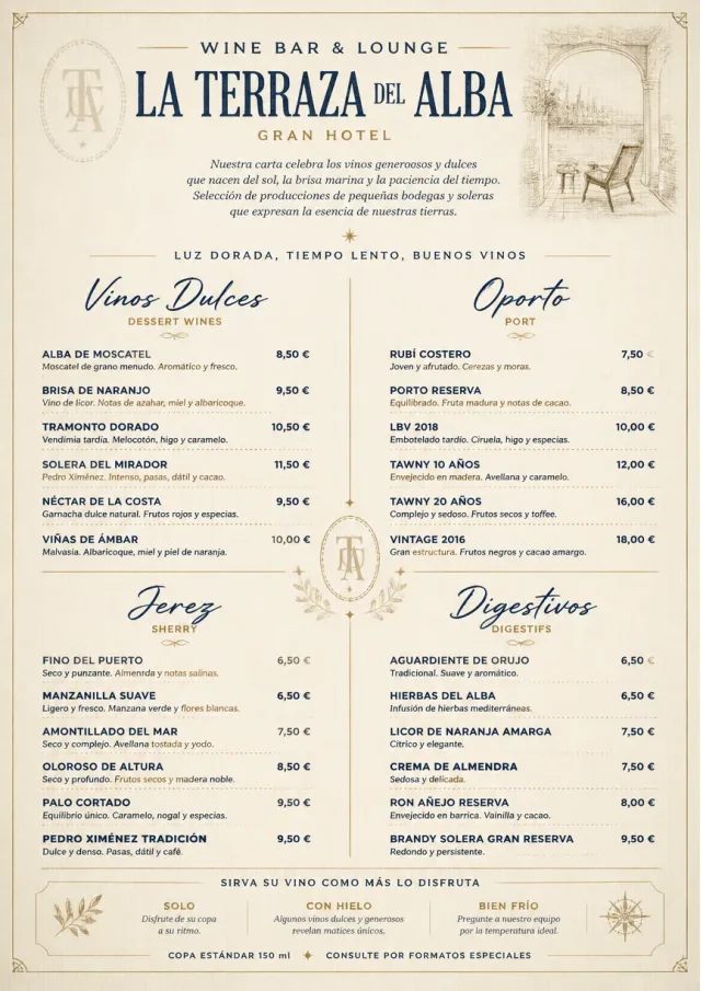 Luxury Hotel Lounge wine-menu menu template preview