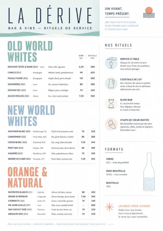 Modern Minimal Pour wine-menu menu template preview
