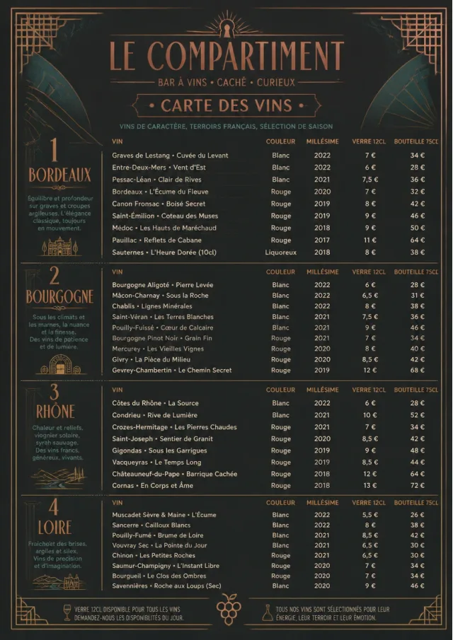 Speakeasy Spirits wine-menu menu template preview
