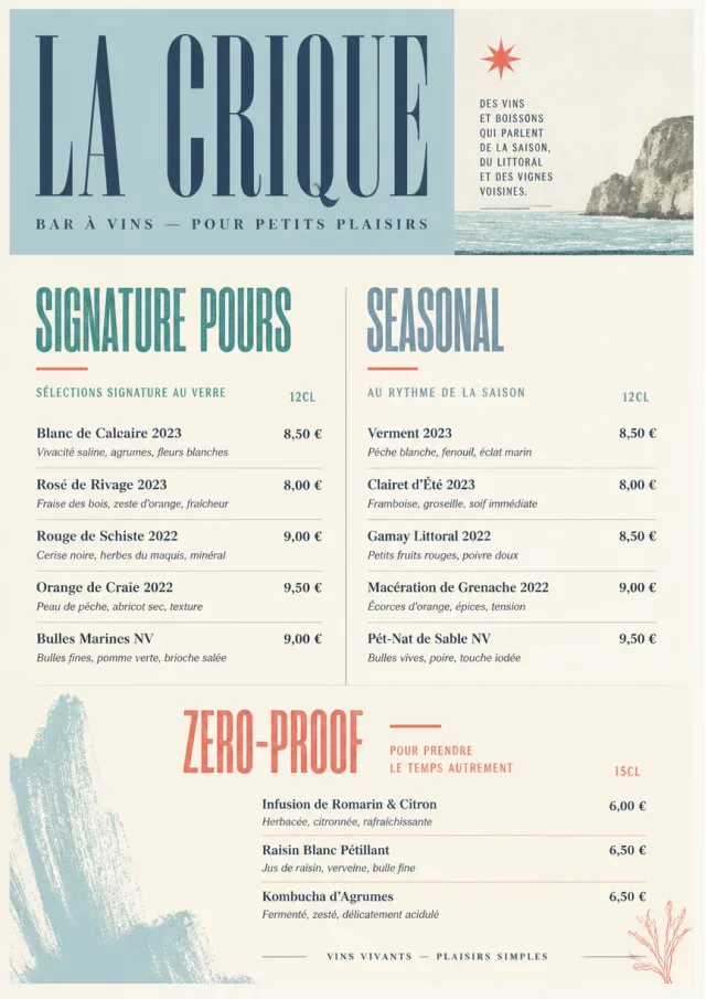 Boutique Pour Card wine-menu menu template preview