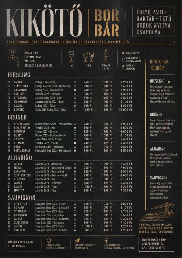 Industrial Craft wine-menu menu template preview