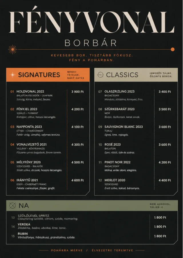Mono Bar Minimal wine-menu menu template preview