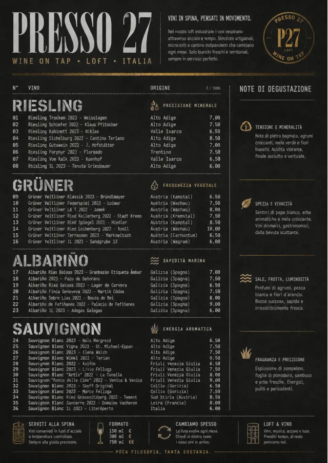Industrial Craft wine-menu menu template preview