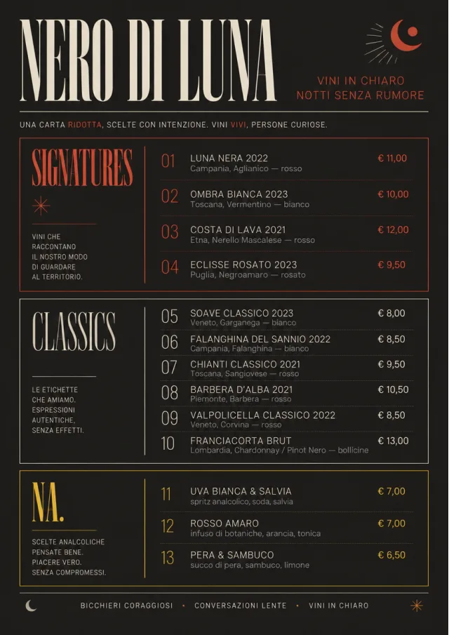 Mono Bar Minimal wine-menu menu template preview