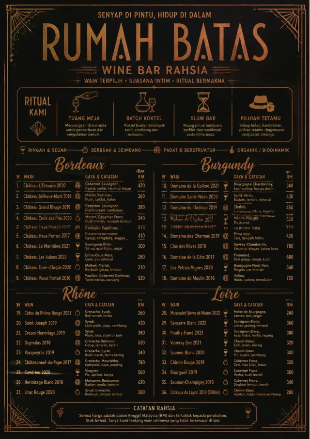 Speakeasy Spirits wine-menu menu template preview