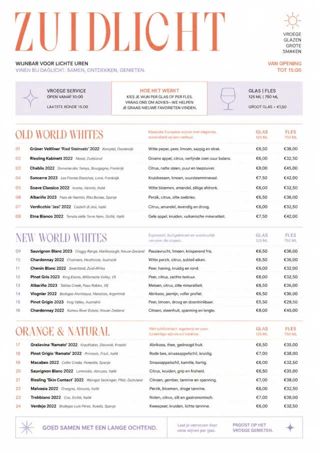 Modern Minimal Pour wine-menu menu template preview