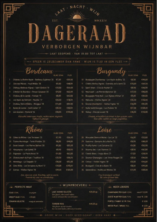 Speakeasy Spirits wine-menu menu template preview