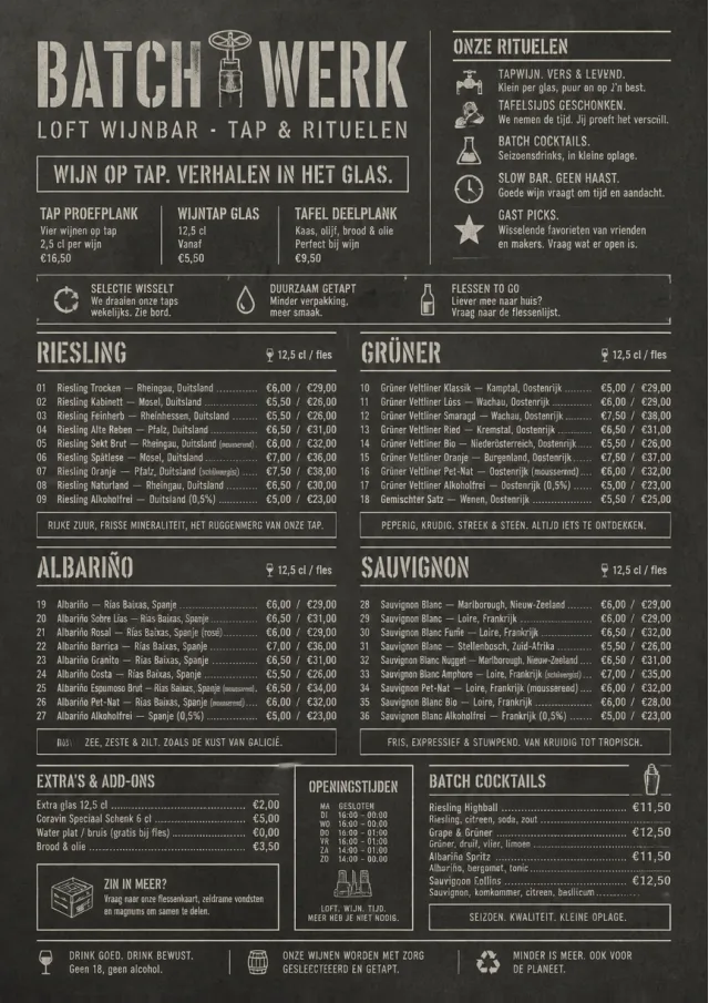 Industrial Craft wine-menu menu template preview