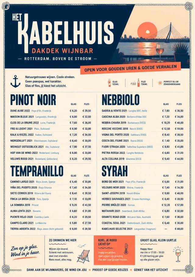 Coastal Sunset wine-menu menu template preview