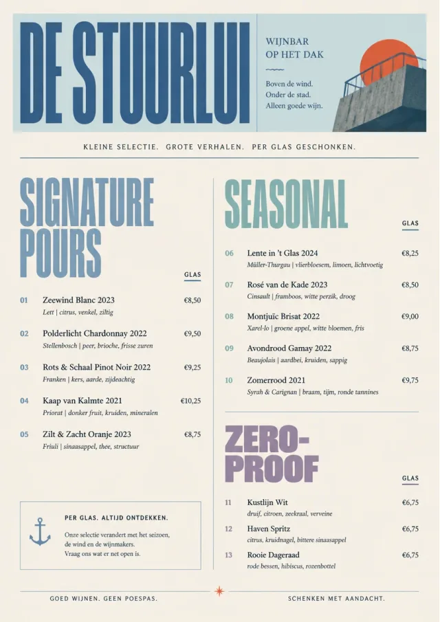 Boutique Pour Card wine-menu menu template preview