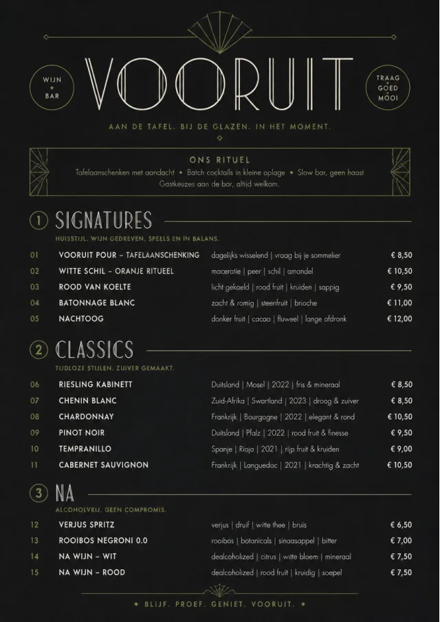 Mono Bar Minimal wine-menu menu template preview