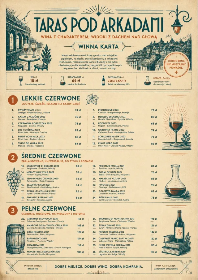 Heritage Taproom wine-menu menu template preview