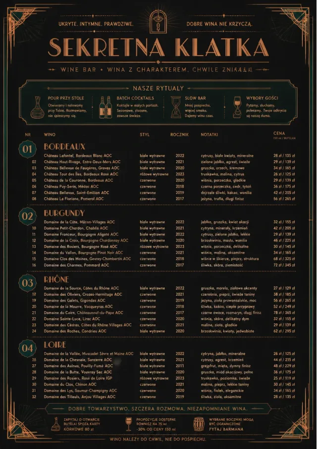 Speakeasy Spirits wine-menu menu template preview