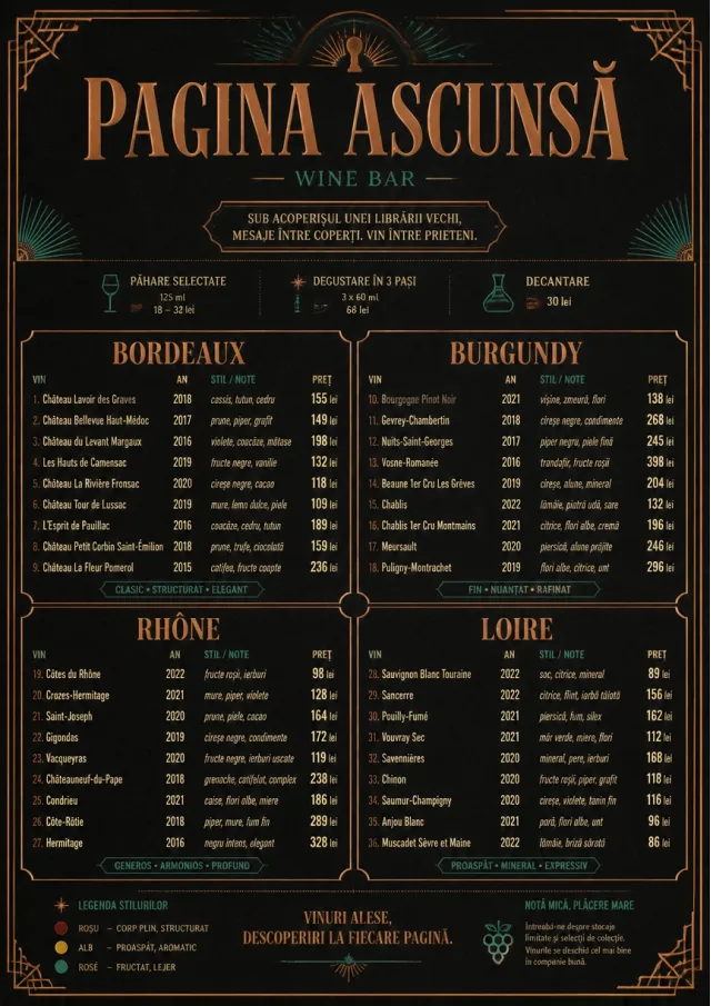Speakeasy Spirits wine-menu menu template preview