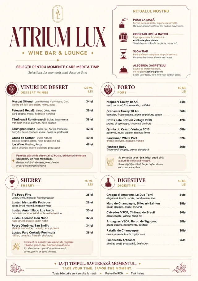 Luxury Hotel Lounge wine-menu menu template preview
