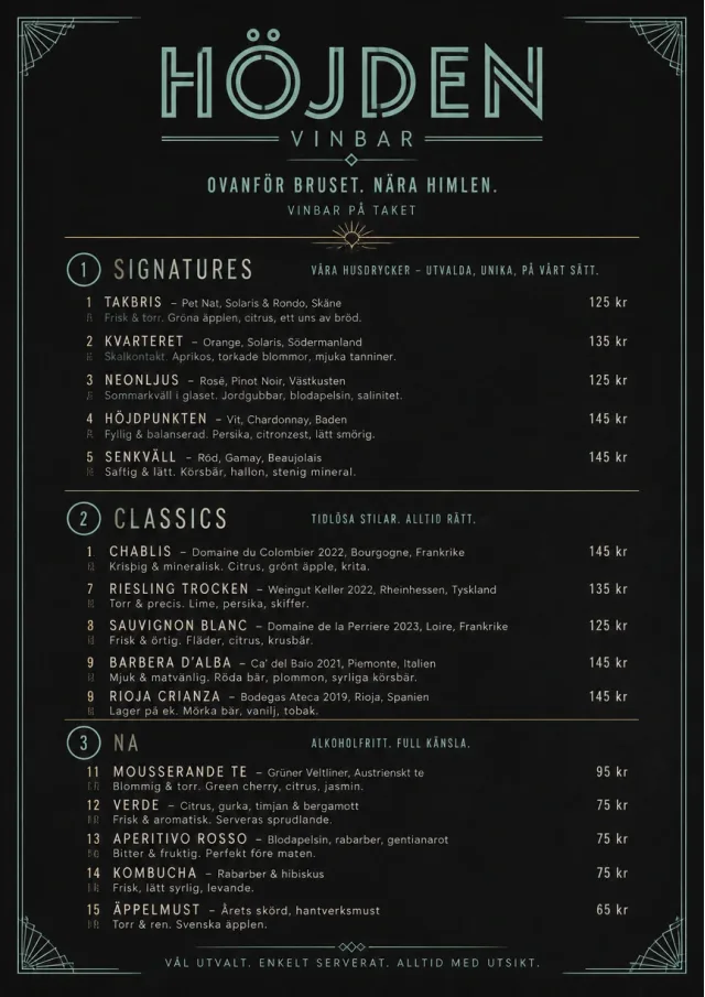 Mono Bar Minimal wine-menu menu template preview