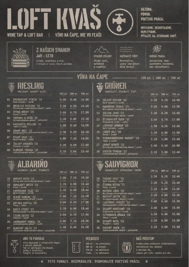 Industrial Craft wine-menu menu template preview