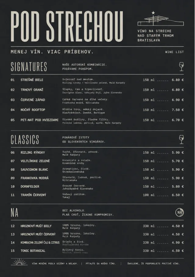Mono Bar Minimal wine-menu menu template preview