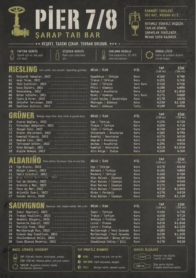 Industrial Craft wine-menu menu template preview