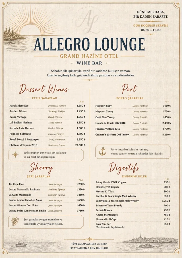 Luxury Hotel Lounge wine-menu menu template preview