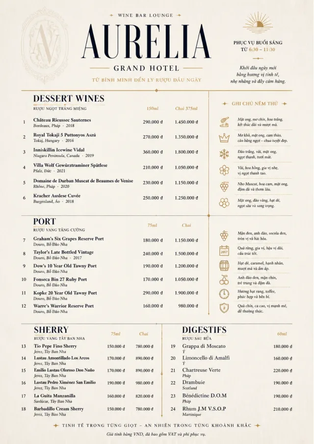 Luxury Hotel Lounge wine-menu menu template preview