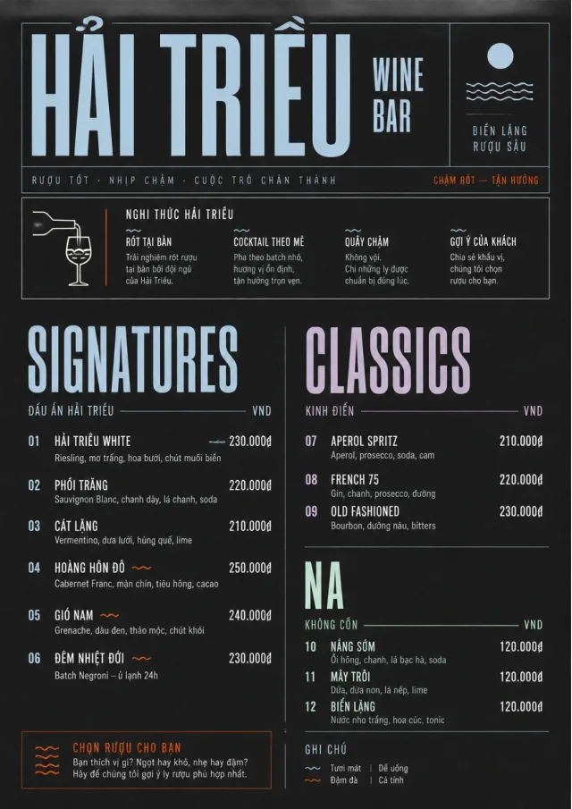 Mono Bar Minimal wine-menu menu template preview