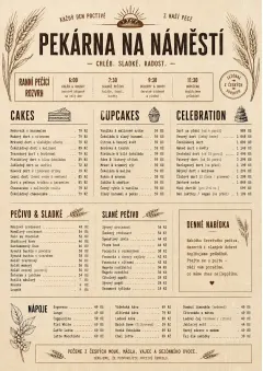 Bakery Rustic menu template preview
