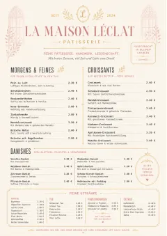 Patisserie Elegant menu template preview