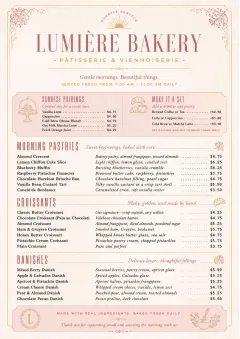 Patisserie Elegant menu template preview