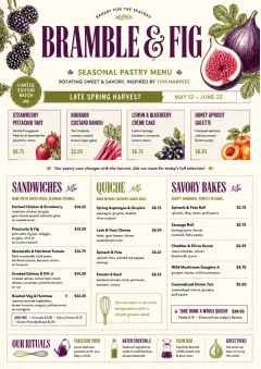 Seasonal Pastry menu template preview