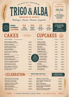 Bakery Rustic menu template preview