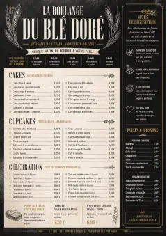 Bakery Rustic menu template preview