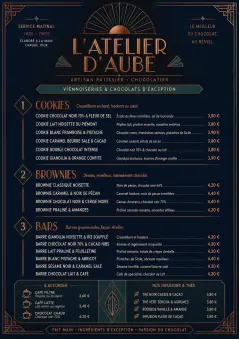 Chocolate Atelier menu template preview
