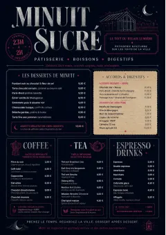 Midnight Sweets menu template preview
