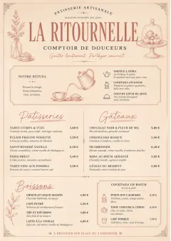 Patisserie Counter menu template preview