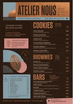 Chocolate Atelier menu template preview
