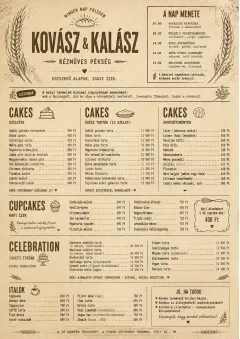 Bakery Rustic menu template preview